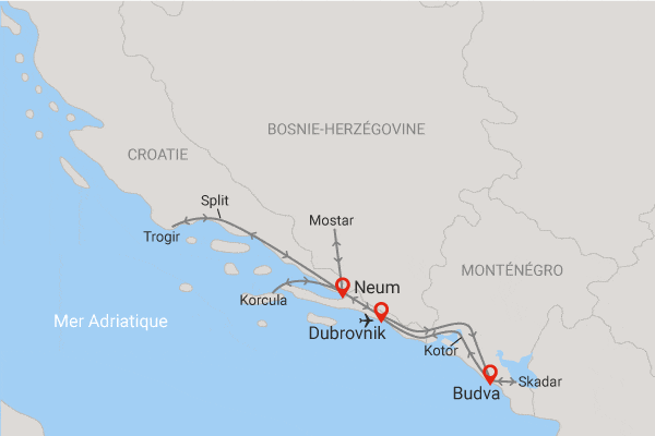 Circuit Trésors de Croatie, Bosnie-Herzégovine et Monténégro Croatie