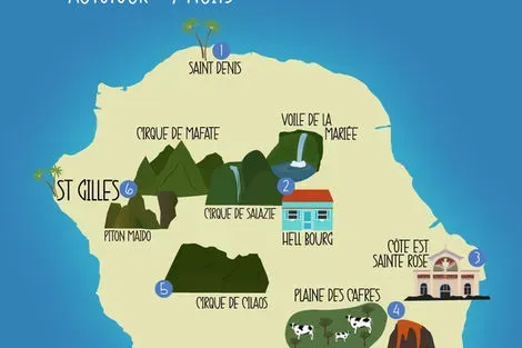 Reunion : Autotour 2 Iles - Autotour à la Réunion + extension balnéaire à l'île Maurice : La Réunion Sites en Sites (cat.standard) + Hôtel Tamassa Bel Ombre