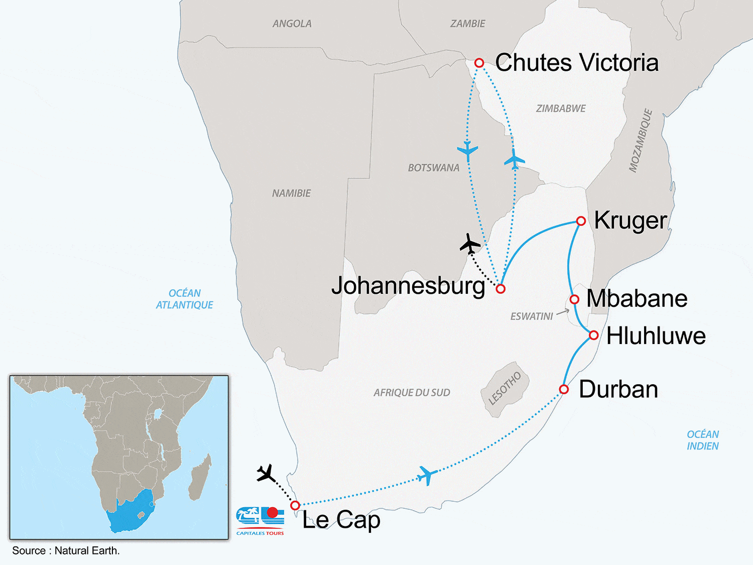 Circuit Sur la piste des Zoulous avec extension Victoria Falls Le_cap Afrique Du Sud