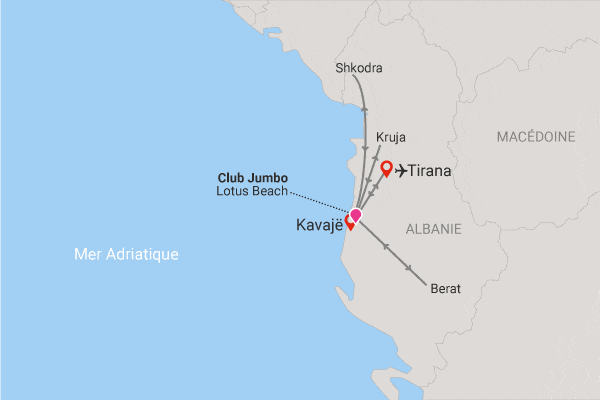 Circuit Albanie, entre culture et plage du Jumbo Lotus kavaje Albanie