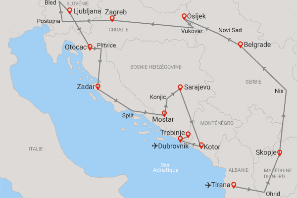 Circuit Toutes les richesses des Balkans tirana Albanie