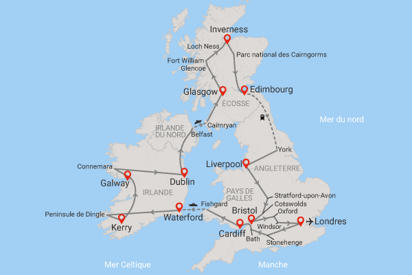 Circuit La grande épopée des îles Britanniques londres Angleterre