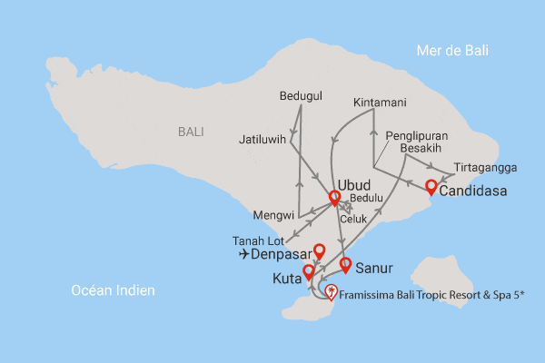 Combiné circuit et hôtel Balade à Bali privatif et 5 nuits au Framissima Évasion Bali Tropic denpasar Bali
