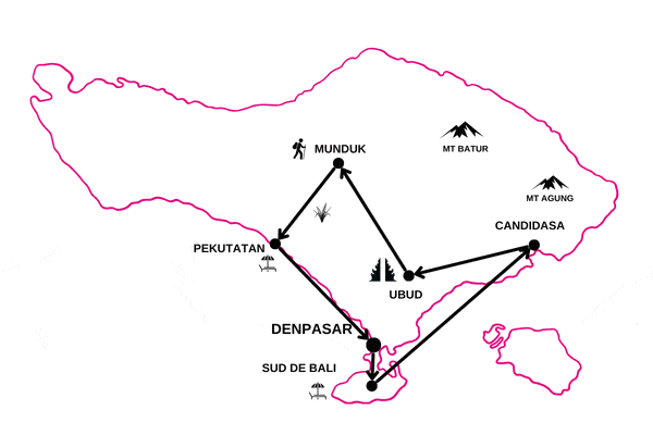 Circuit Féerie balinaise et plage sauvage de l'Ouest en Privatif denpasar Bali
