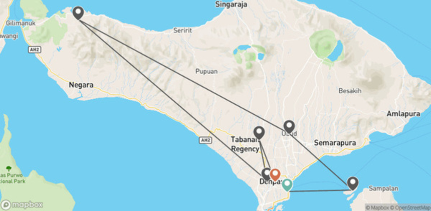 Circuit De la jungle d’Ubud aux vagues de Nusa Lembongan denpasar Bali