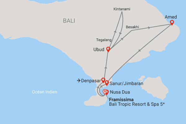 Circuit De l’âme d’Ubud aux rivages d’Amed 3* et extension au Framissima Évasion Bali Tropic Resort & Spa denpasar Bali