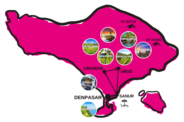 Circuit Secrets de Bali et Plage denpasar Bali