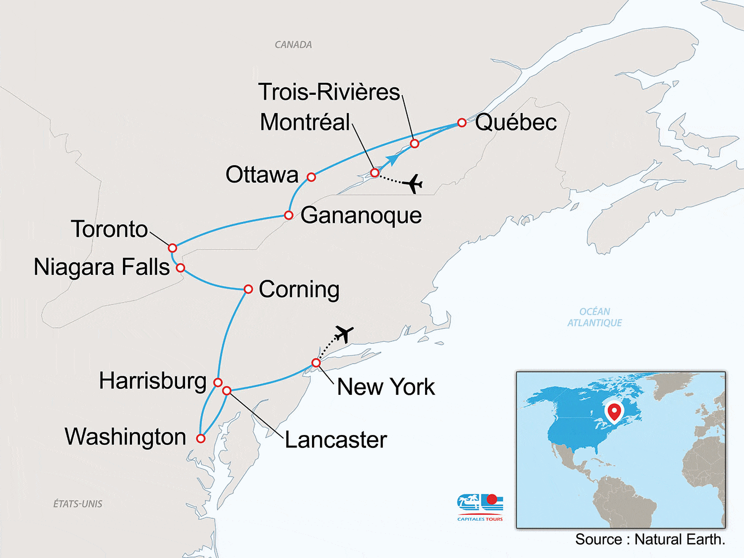 Circuit Le tour des capitales montreal Canada
