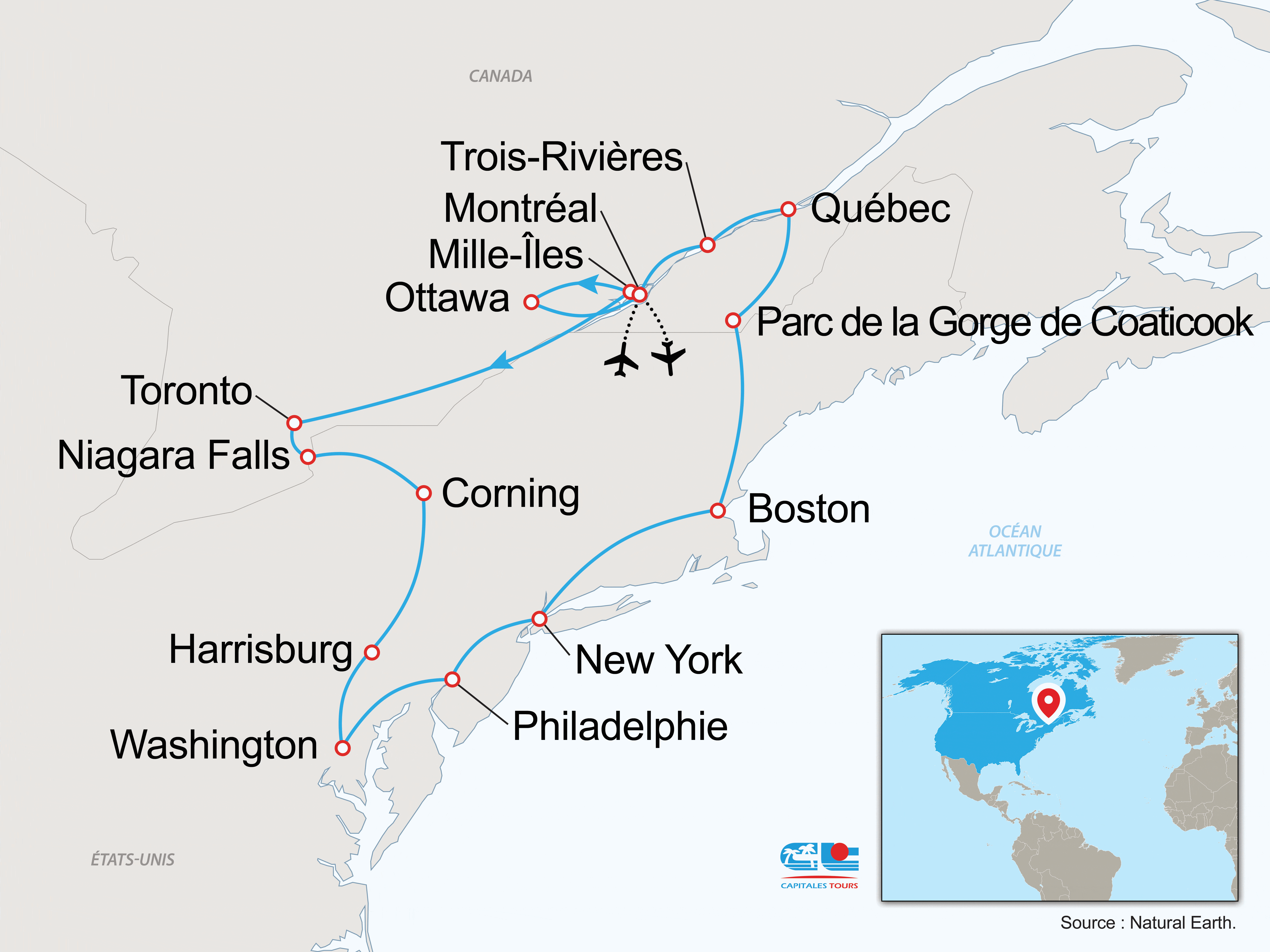 Circuit Panorama de l'Est (Canada-USA) montreal Canada