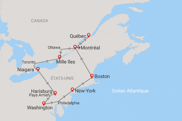 Circuit Couleurs du Canada et de l'Est américain + extension Boston & Montréal montreal Canada