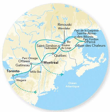 Circuit Merveilles du Canada & Gaspésie toronto Canada