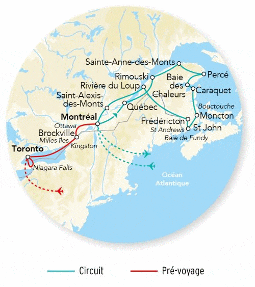 Circuit Pré-Voyage Niagara & Merveilles du Québec, Gaspésie & Acadie - 2026 toronto Canada