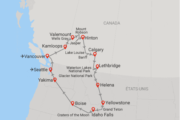 Circuit Essentiel des Rocheuses du Canada et des USA (arrivée Vancouver) vancouver Canada