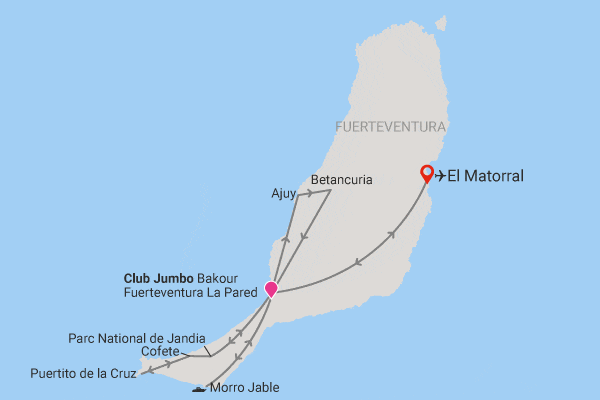 Circuit Fuerteventura entre océan et terres sauvages - logement au Jumbo Bakour Fuerteventura La Pared fuerteventura Canaries