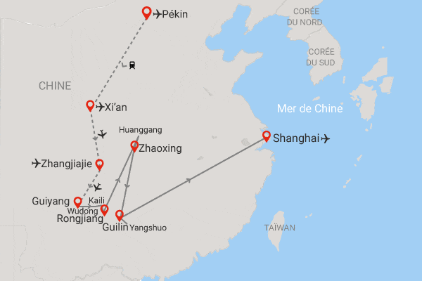 Circuit Panorama de Chine et montagnes d'Avatar pekin Chine