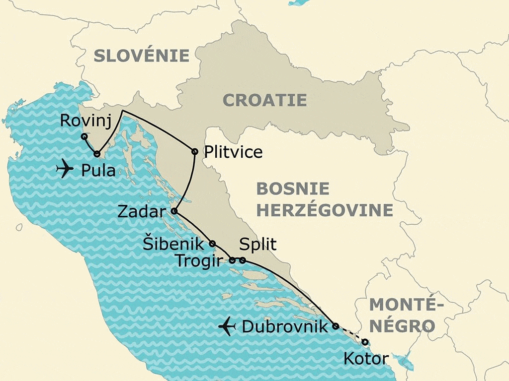 Autotour La Croatie en liberté - Hôtels pula Croatie