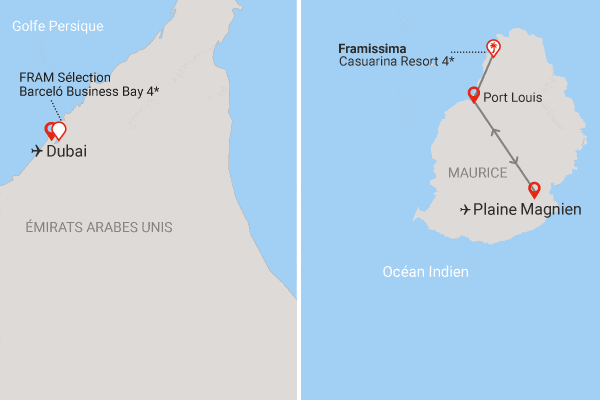 Séjour 2 en 1 : Dubaï et Maurice, Fram Sélection Barceló Business Bay et Framissima Casuarina Resort dubai Dubai et les Emirats