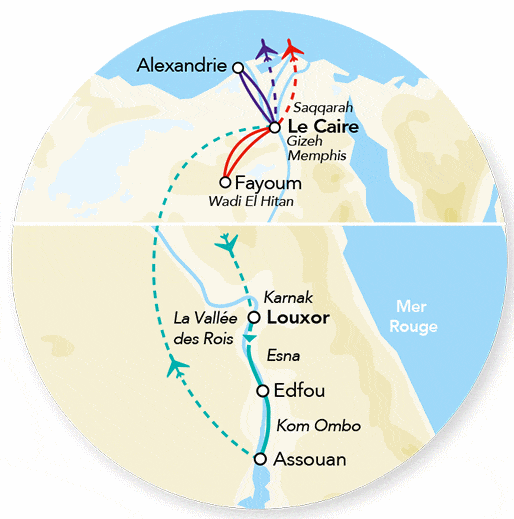 Combiné croisière et hôtel Immersion exclusive du Nil aux Pyramides & Extension Alexandrie - Limité à 14 pers. louxor Egypte