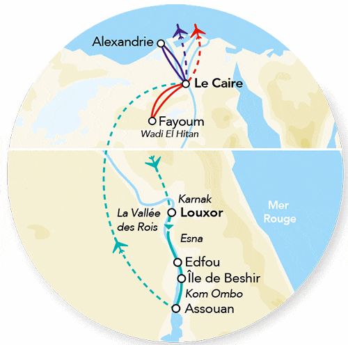 Combiné croisière et hôtel Immersion Signature en Dahabeya & Le Caire & Extension Alexandrie - Limité à 14 pers. louxor Egypte