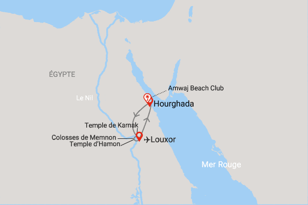 Combiné hôtels Éternelle Louxor aux récifs d'Hurghada louxor Egypte