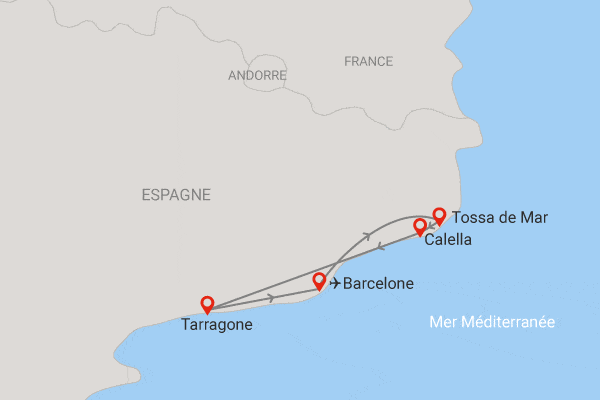 Autotour Les charmes de la côte catalane barcelone Espagne