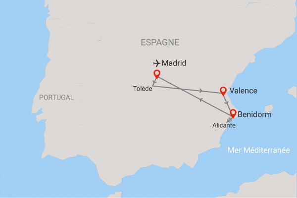 Autotour Sur les routes de Madrid à la Costa Blanca madrid Espagne