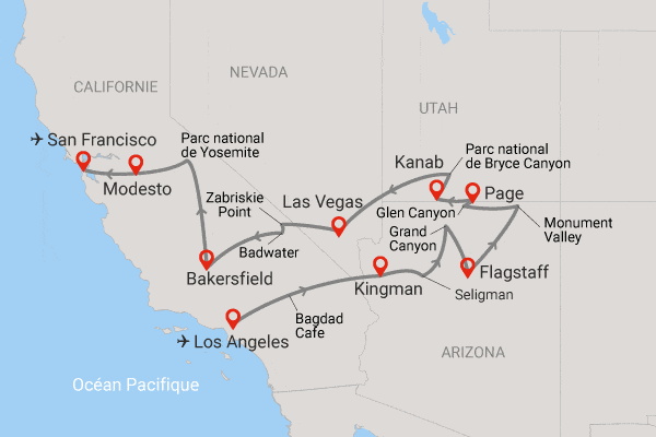 Circuit American Ouest - 2025 los_angeles Etats-Unis