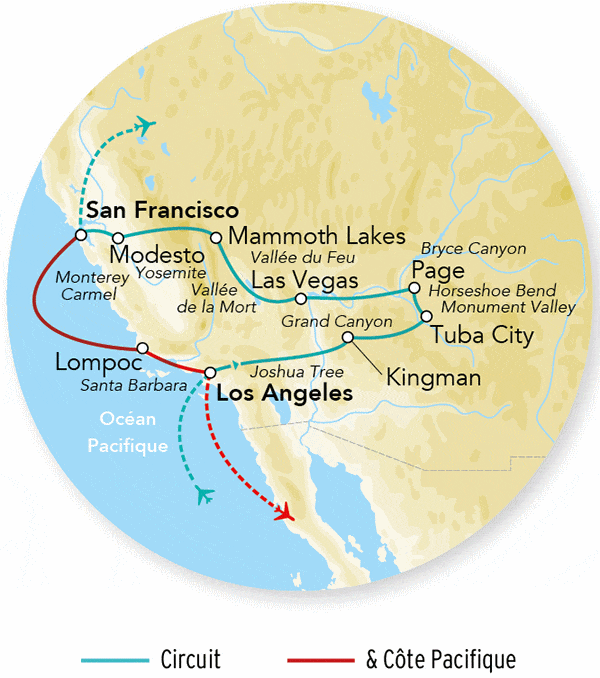Circuit Merveilles de l'Ouest des USA & Côte Pacifique los_angeles Etats-Unis