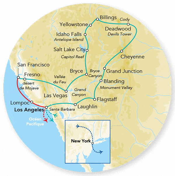 Circuit Merveilles du Grand Ouest & Rocheuses los_angeles Etats-Unis