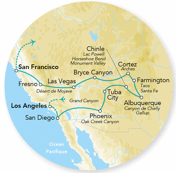 Circuit Merveilles du Nouveau Mexique & Train de Silverton los_angeles Etats-Unis
