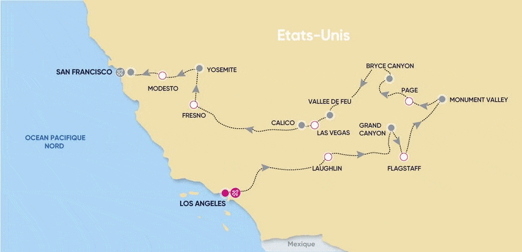 Circuit Ouest en famille los_angeles Etats-Unis