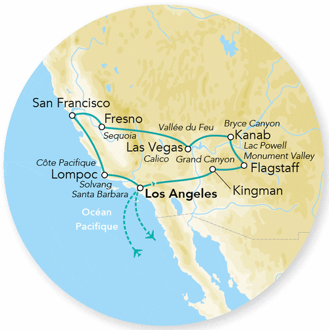 Circuit Splendeurs des parcs de l'Ouest & Côte Pacifique - 2026 los_angeles Etats-Unis