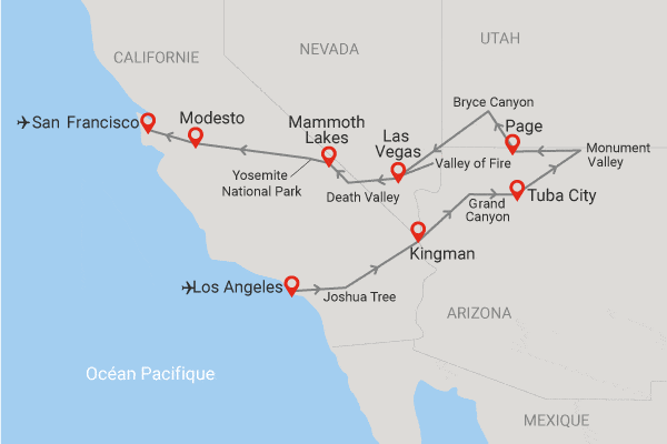 Circuit Grands sites de l'ouest américain los_angeles Etats-Unis