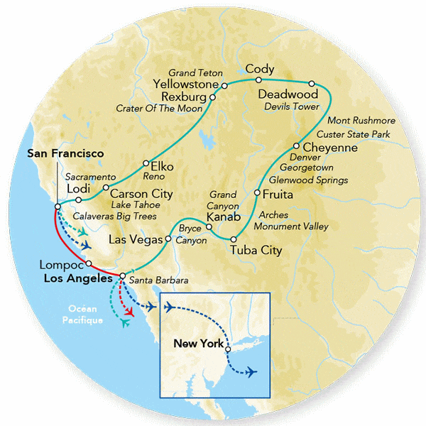 Circuit Merveilles du Grand Ouest & Rocheuses 2025 los_angeles Etats-Unis