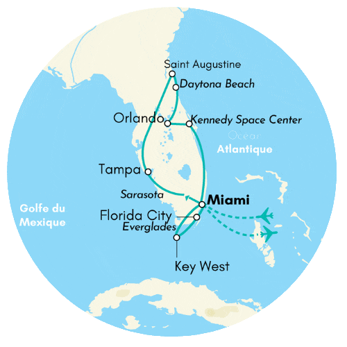 Circuit Splendeurs de Floride, Key West & Croisière Bahamas & Balnéaire Miami Beach - 2026 miami Etats-Unis
