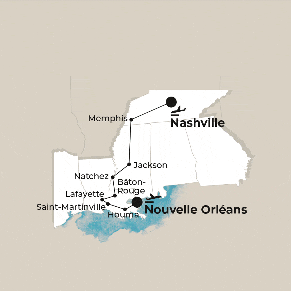 Circuit Jazz, Blues & Bayous - Tennessee/Louisiane - 30 personnes maximum nashville Etats-Unis