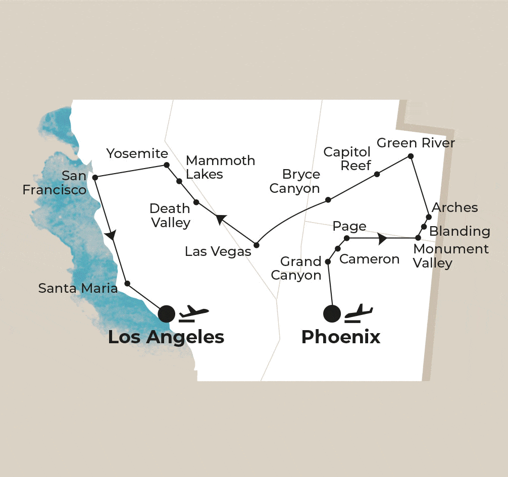 Circuit Grands Parcs de l'Ouest - de Phoenix à Los Angeles phoenix Etats-Unis