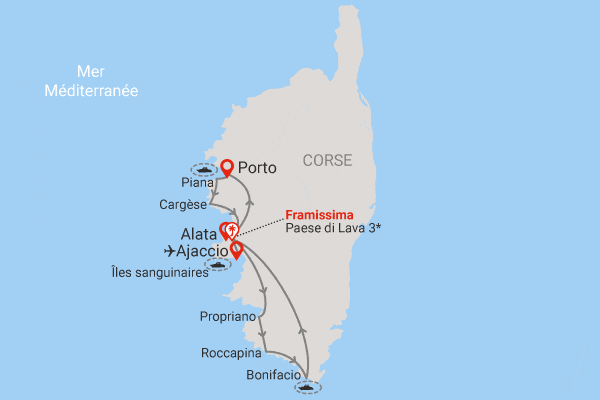 Circuit Plage du Paese Di Lava et rivages de Corse Alata France Corse