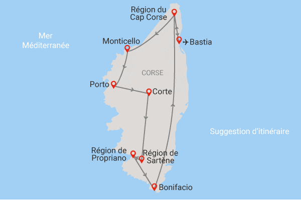 Autotour Terroir et beautés corses en liberté bastia France Corse