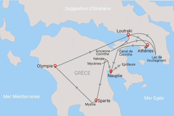 Autotour Grands sites du Péloponnèse en liberté athenes Grece