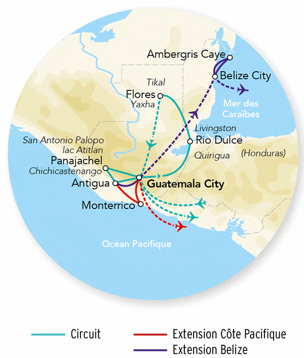 Circuit Merveilles du Guatemala & Balnéaire Belize - Limité à 18 pers. guatemala_city Guatemala