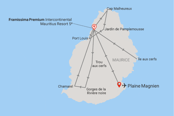 Circuit Horizons mauriciens, base logement au Framissima Premium InterContinental Mauritius Resort balaclava Ile Maurice