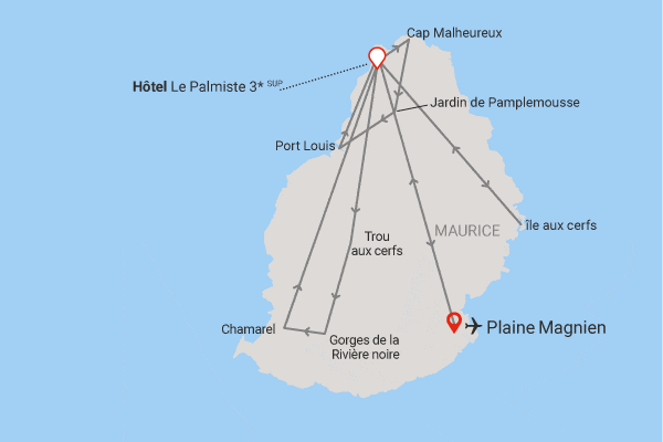 Circuit Explorations mauriciennes, base logement au Palmiste trou_aux_biches Ile Maurice