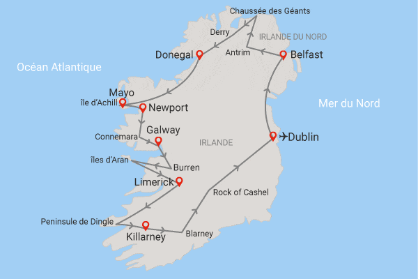 Circuit Irlande, île sauvage de l'Atlantique dublin Irlande