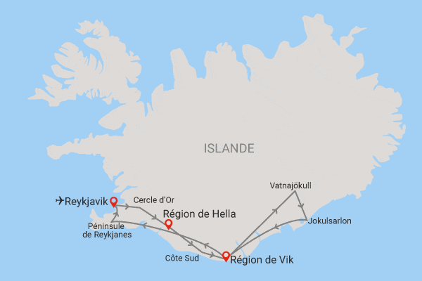 Circuit Islande, force de la nature reykjavik Islande