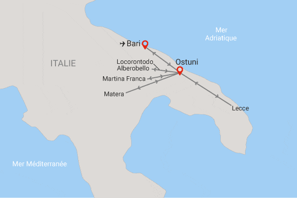 Circuit Magie des Pouilles bari Italie