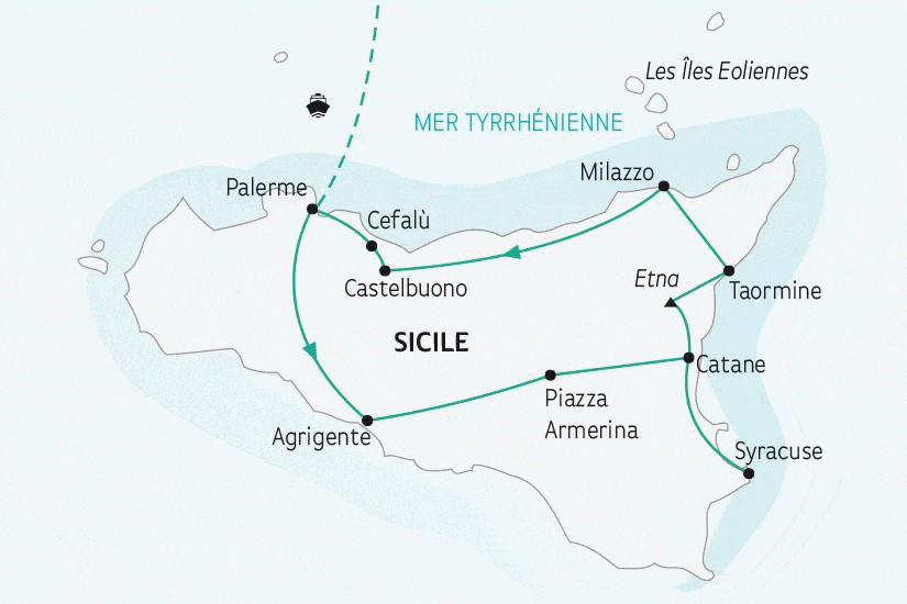 Circuit La Sicile (au départ du Sud de la France) genes Italie