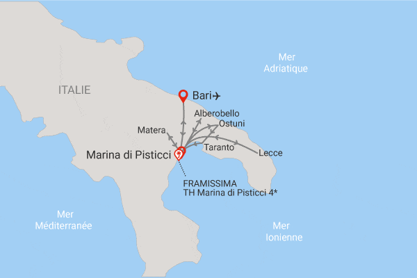 Circuit Couleurs et Traditions des Pouilles, logement au Framissima TH Marina di Pisticci marina_di_pisticci Italie