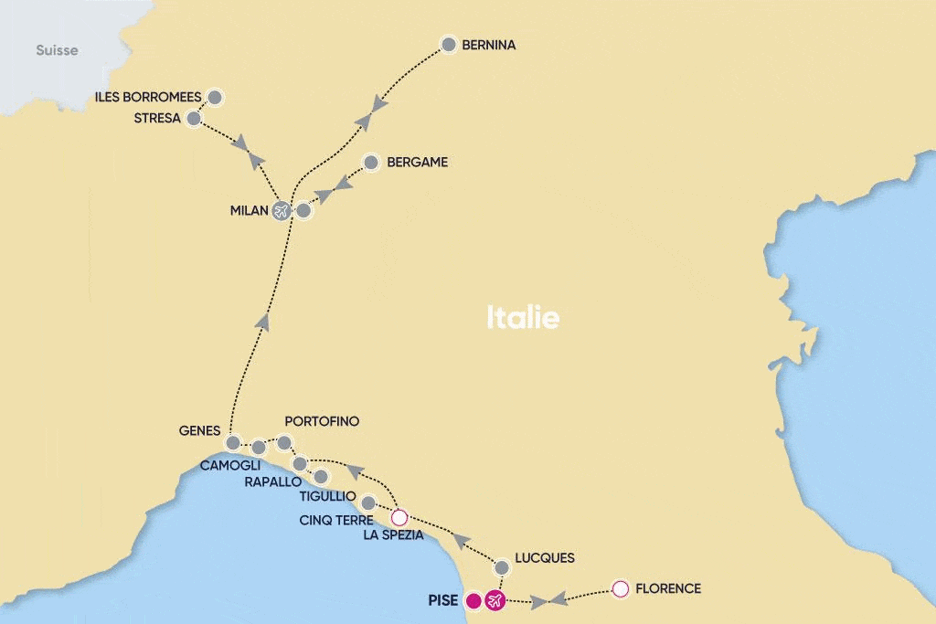 Autotour De la Toscane aux Lacs Italiens pise Italie