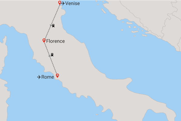 Circuit Venise, Florence et Rome en train venise Italie
